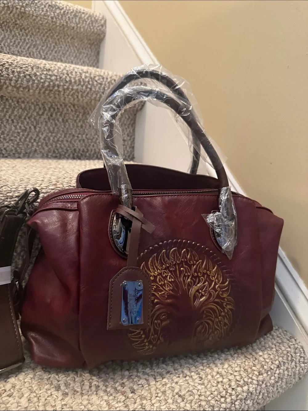 Embossed Tree of Life Handbag